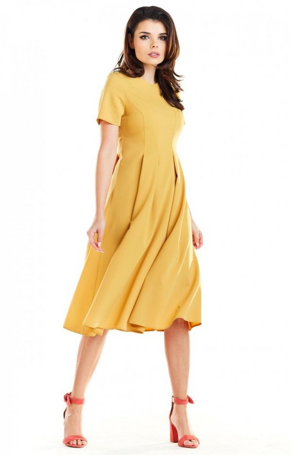 Sukienka zółta Awama A253_3