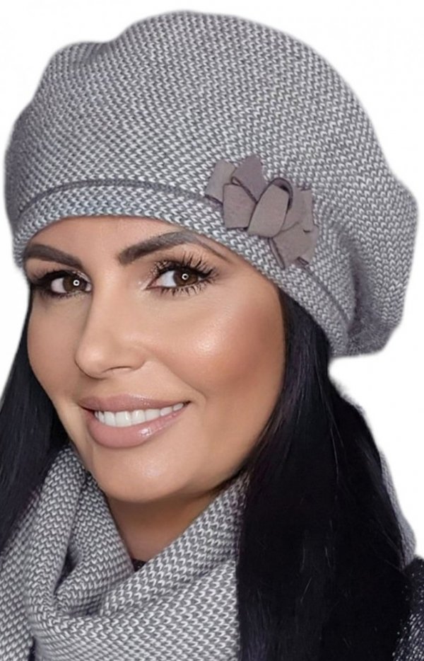 Kamea Helena beret damski brązowy
