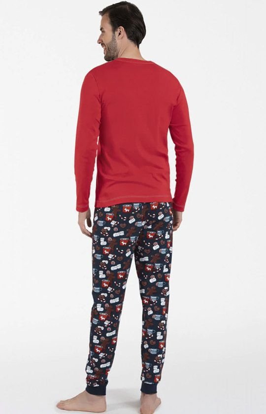 Italian Fashion Rojas piżama męska świąteczna czerwona tył