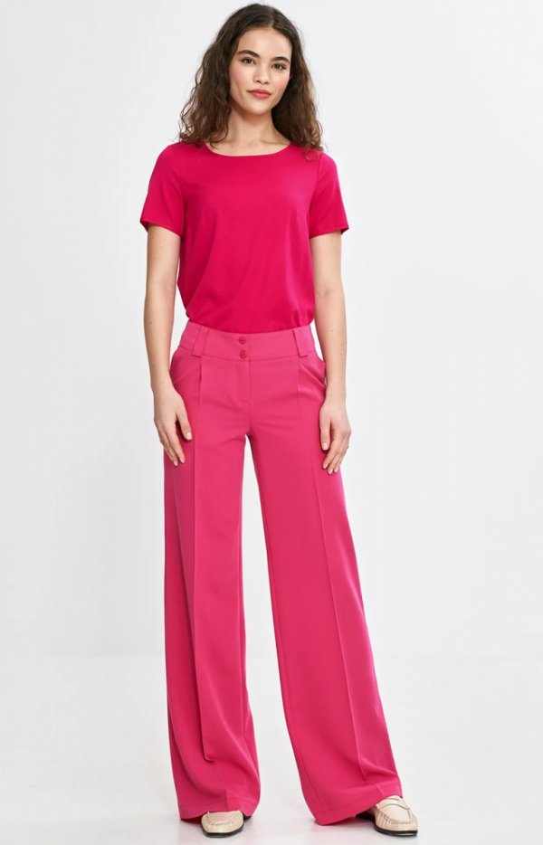 Nife spodnie damskie wide leg z kantem