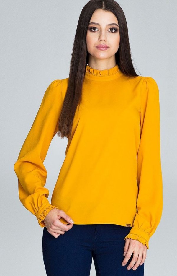 Figl M595 bluzka musztardowa