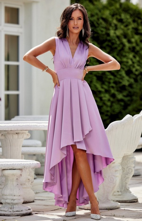Asymetryczna satynowa sukienka maxi fioletowa-1