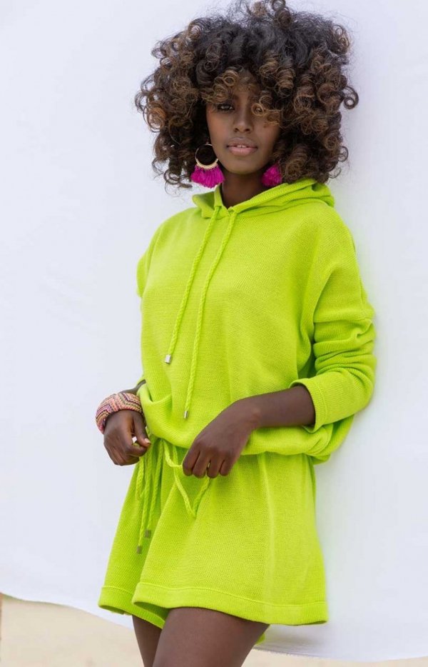 Oversizowa bluza z kapturem lime F1250-1