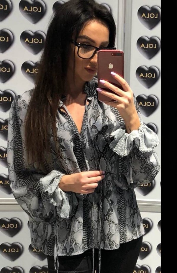Lola koszula wężowy wzór szara