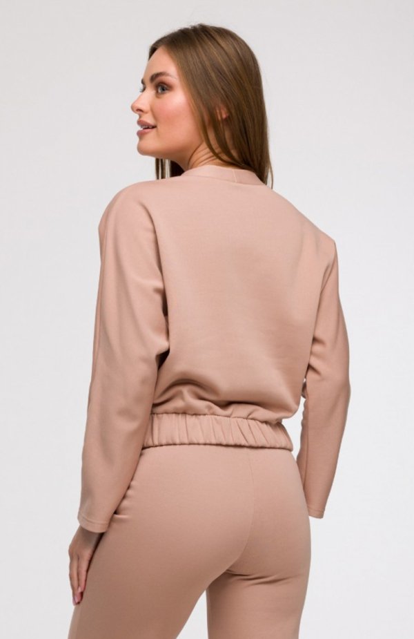 Bewear B292 bluza z kopertowym dekoltem mokka tył