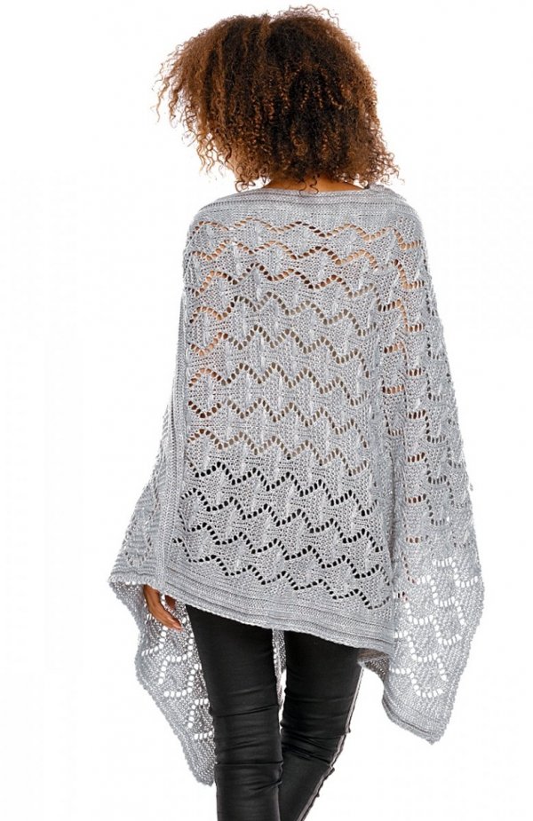 PeekaBoo 30012 poncho jasny szary tył