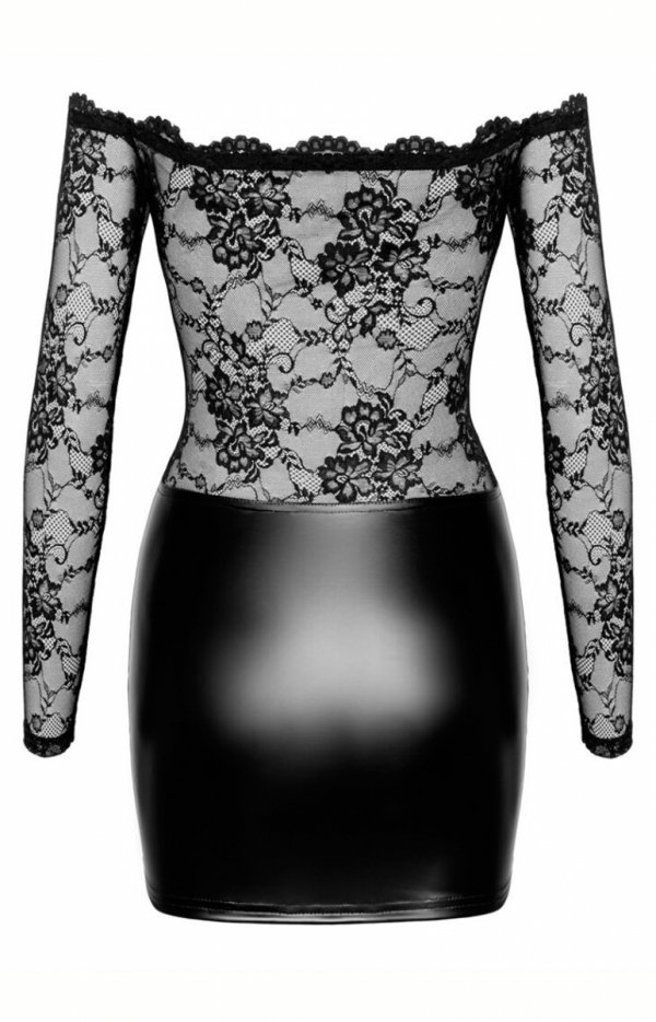 Noir dopasowana mini sukienka erotyczna-2