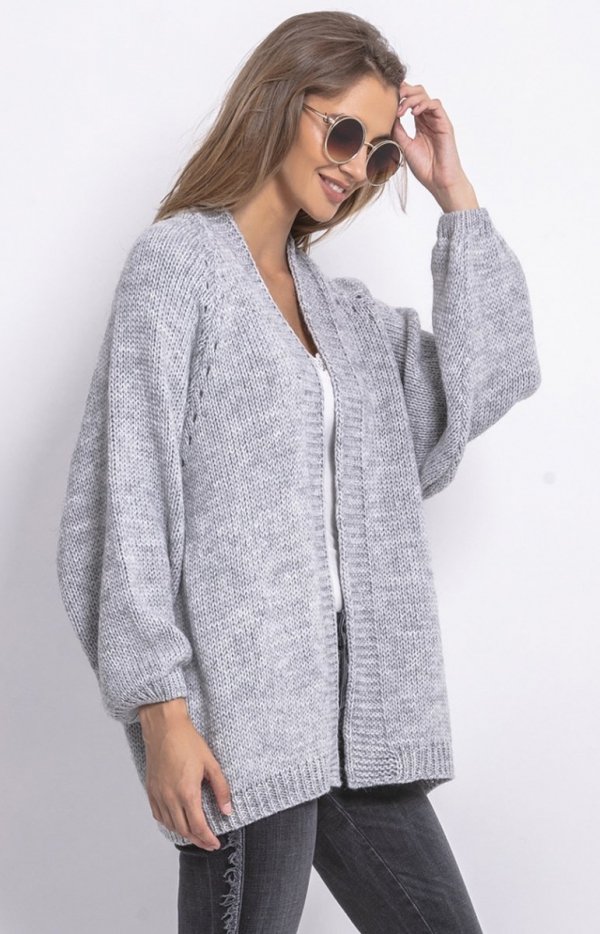 Wełniany kardigan oversize F763