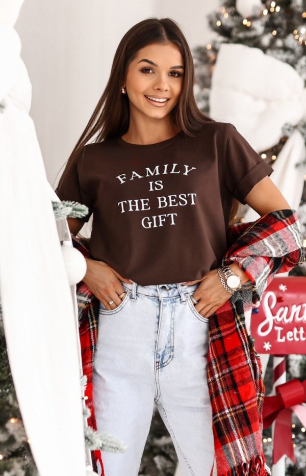 Świąteczny t-shirt damski Family