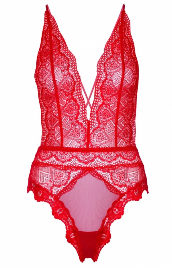 Koronkowe body Deep-V-1