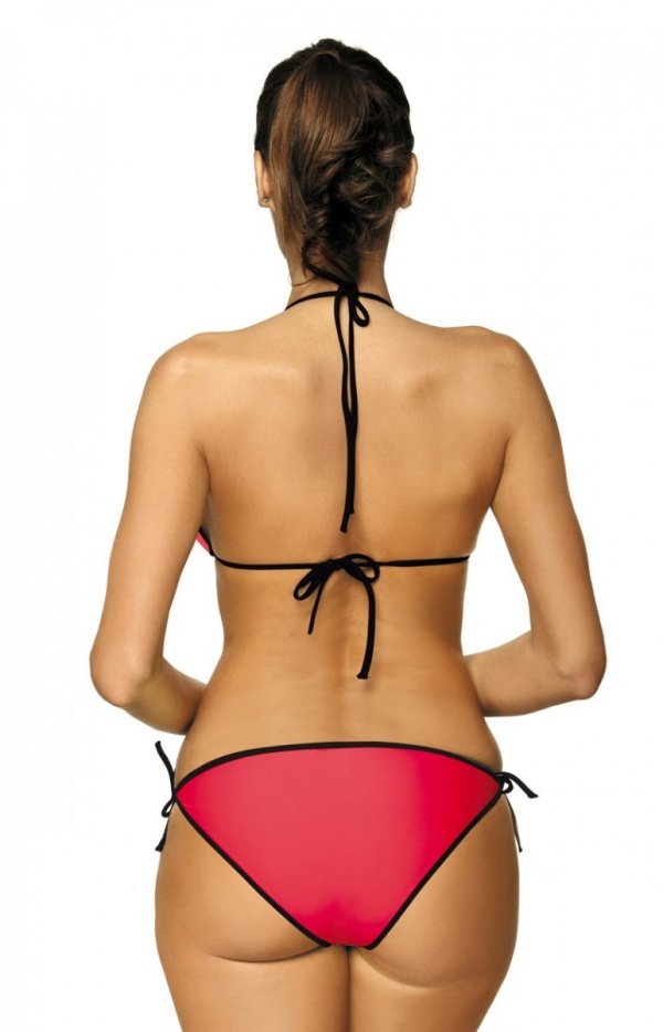 Dwuczęściowy kostium kąpielowy Amy Shock Red M-485 tył