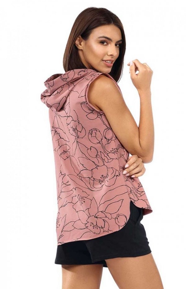 Bluza z kapturem bez rękawów tył