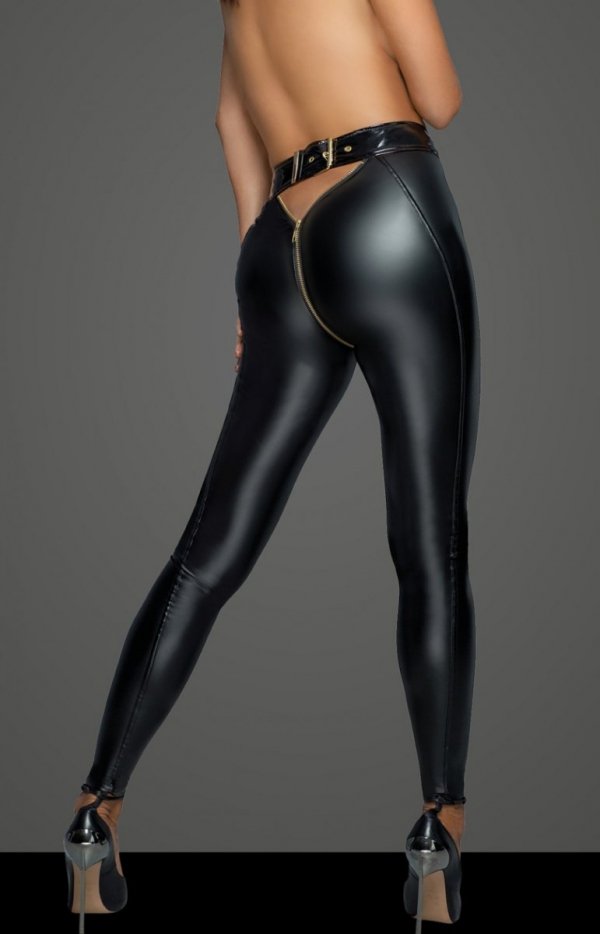 Dopasowane legginsy z zamkiem F217