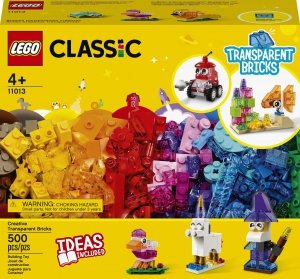 LEGO Classic 11013 Kreatywne Przezroczyste Klocki 500 sztuk Zestaw dla 4+