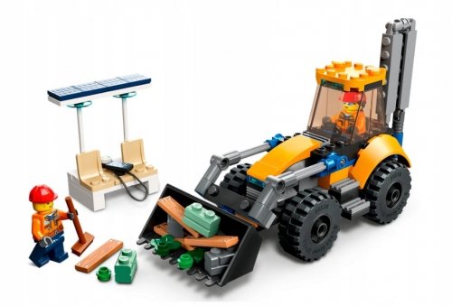LEGO City 60385 Koparka Ładowarka Młot Pneumatyczny Budowa 148 klocków 5+