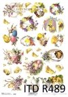 R 489 * jajka, wiosenne kwiatki, motylki, kurczaczki, wiosna, Wielkanoc, fiołki, bazie, kwitnące gałęzie drzew