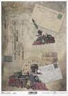 papel decoupage una vieja locomotora, locomotora de vapor*paper decoupage stará lokomotiva, parní lokomotiva*Papier decoupage eine alte Lokomotive, Dampflokomotive 