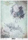 Papel decoupage Vintage, peonías azules*Декупаж бумаги Винтаж, синие пионы*Papier decoupage Vintage, blaue Pfingstrosen