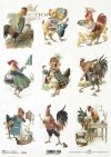 vintage, kury, koguty w ubrankach*vintage, hens, roosters in clothes*Vintage, Hühner, Hähne in Kleidern*vintage, gallinas, gallos con ropa