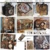 Inspiracje, Kolekcja 'Steampunk', śrubki, zębatki, trybiki, alfabet, cyfry, zegary, rdza, cyferblaty, wskazówki