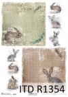 papier ryżowy decoupage zwierzęta, zające*rice paper decoupage animals, hares