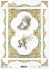 pájaros de papel decoupage, marco de oro, decoraciones*Decoupage papírové ptáci, zlatý rám, dekory*decoupage Papiervögel , Goldrahmen , Dekoren
