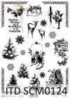 Papier scrapbooking Vintage, choinki, amorki, święta*Vintage scrapbooking paper, Christmas tree, cupids, Christmas