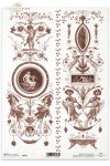medallions, antique, flower, flowers, decoration, decorations, ornament, ornaments, decoraciones y adornos en tonos de color marrón, arte del siglo XVIII, inspirado en la antigua Grecia
