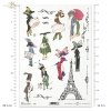 wieża Eiffla, moda, Paryż, dawna Francja, vintage, kapelusz, kapelusze, żart, kwiaty, R337