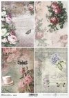 Vintage-Papier decoupage, Blumen, Rosen, Schmetterlinge, Libellen*Klasické papírové Decoupage, květiny, růže, motýli, vážky*Vintage decoupage paper, flowers, roses, butterflies, dragonflies