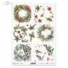 zimowe wianki, wianek, wieniec, wieńce, Winter Wreath, szyszka, szyszki, żołędzie, dąb, ostrokrzew, gwiazda betlejemska, rośliny 3D, 3D efekt, winter garland, wreath, wreaths, Winter Wreath, pinecone, pinecones, acorns, oak, holly, 3D plants