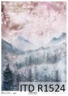Papier decoupage z górskim widoczkiem*Decoupage paper with mountain view