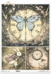 motyl, ćma na zegarze, Bialy Królik, zegar, Alicja, dziewczynka trzymająca zegar*butterfly, moth on clock, White Rabbit, clock, Alice, girl holding clock*Schmetterling, Motte auf Uhr, Weißes Kaninchen, Uhr, Alice, Mädchen hält Uhr*mariposa, polilla en rel