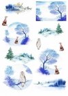 Papiery do scrapbookingu w zestawach - zimowe zwierzęta*Papers for scrapbooking in sets - winter animals