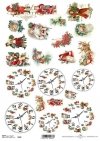 papel decoupage relojes de Navidad, Navidad, Santa Claus*Papír Decoupage Vánoční hodiny, Christmas, Santa Claus*Papier decoupage Weihnachten Uhren, Weihnachten, Weihnachtsmann