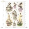 wiosna, kwiat, kwiaty, malwa, malwy, motyl, motyle, kobieta, sukienka, retro,