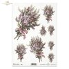 flowers, heather decoupage rice paper - flower arrangement, twigs, bouquets and single flower 