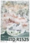 Papier decoupage z zimowym górskim widoczkiem*Decoupage paper with winter mountain view