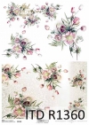 Papier decoupage ryżowy wiosenne kwiaty, bukiety*Decoupage paper rice spring flowers, bouquets