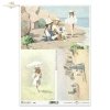 motywy marynistyczne, strój marynarski, lato, wakacje, dziecko, dzieci, kobieta, kobiety, strój marynarski, morze, plaża, zabawa na plaży, retro, Edward van Goethem, R952, maritime motifs, sailor's outfit, summer, holiday, child, woman, women, sailor's 
