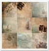 Kolekcja 'Morska ekspedycja', żaglowiec, statek, stara mapa, lornetka, kompas, podróże, wyprawy, wycieczki, latarnia morska, kotwica, sieć, ryba, konik morski