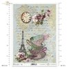 filiżanki, stary zegar, filiżanka, róża, róże, retro, tło, vintage, tea time, wszystko w stylu retro, list, wieża Eifla, kwiaty
