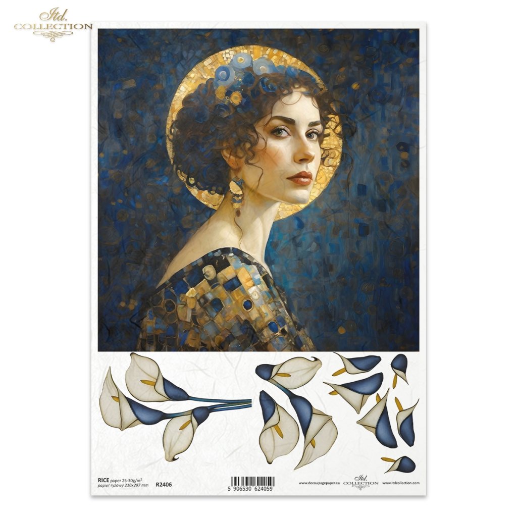 Klimt Reispapier Für Decoupage - 2x Surreale Frauen 29x29cm Von CRAFT KREATIVELY