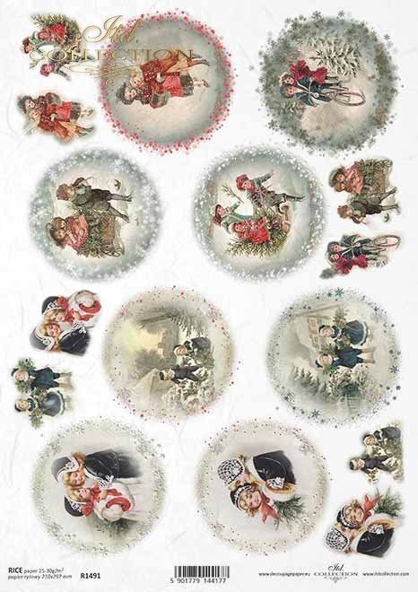 Rice paper R1491 - Paper for decoupage rice * Christmas, Christmas