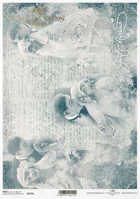 Rice paper R1536 - Paper for decoupage rice * retro, young couple ...