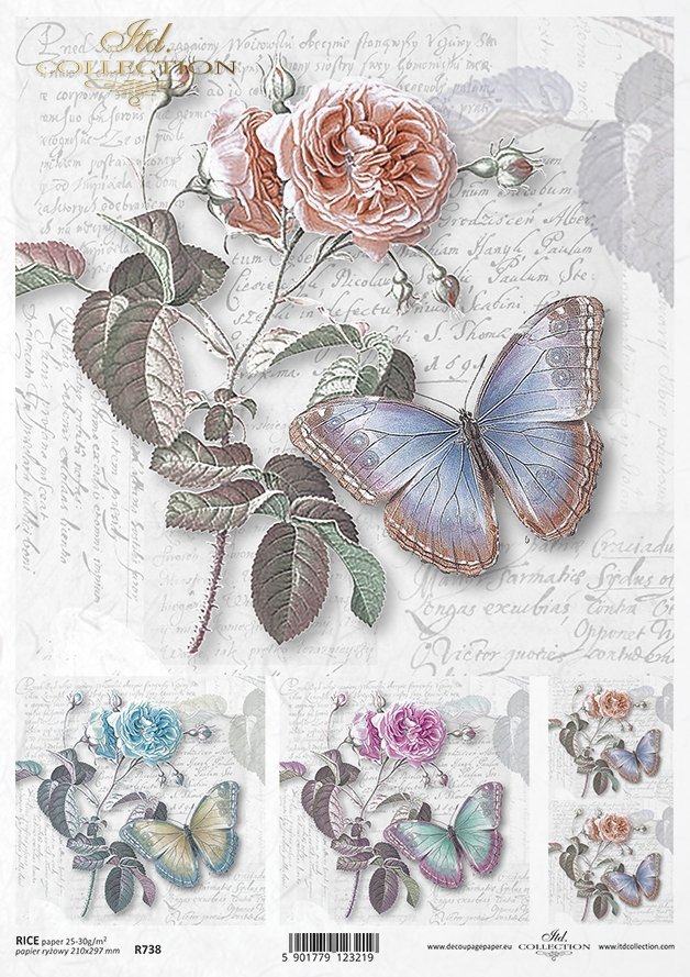 Rice paper R738 decoupage paper