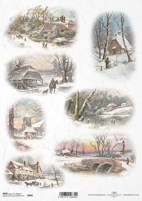 Rice paper R995 - decoupage paper * winter