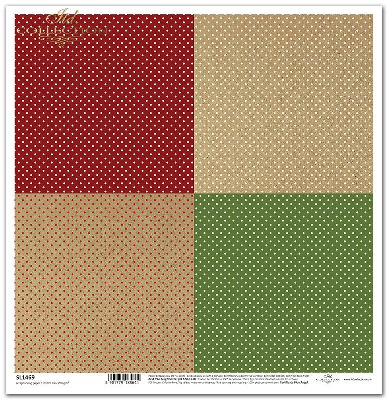 Papier scrapbooking SL1469 * motyw tapetowy, kropki
