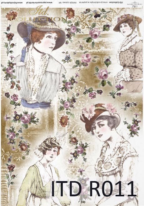 Rice paper R011 - hats retro and vintage