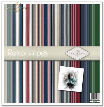 Set von Papieren für Scrapbooking SLS-016 ''Retro-Streifen''---- PREISREDUZIERTES PRODUKT